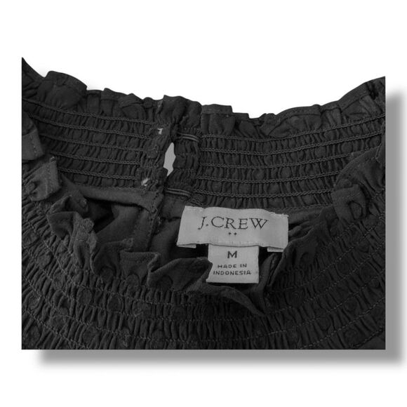 J.Crew Factory Smocked Drop-Waist Mini Dress Swiss Dot BC708 Women’s Size M - Picture 9 of 13